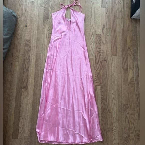 NWT PEPPERMAYO PINK NOIR SYMPHONY DRESS MAXI BACKLESS SEXY SATIN SLIP DRESS 12 - Picture 4 of 12